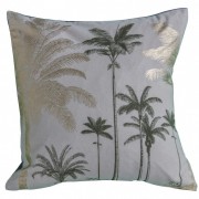 Palm Trees  Cushion Metallic Grey 